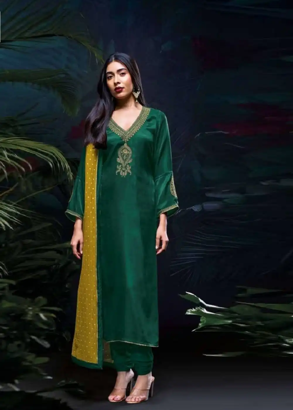 Gazi Silk With Embroidery