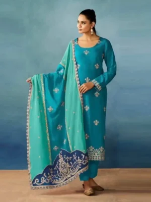 Russian Silk With Embroidery Dress